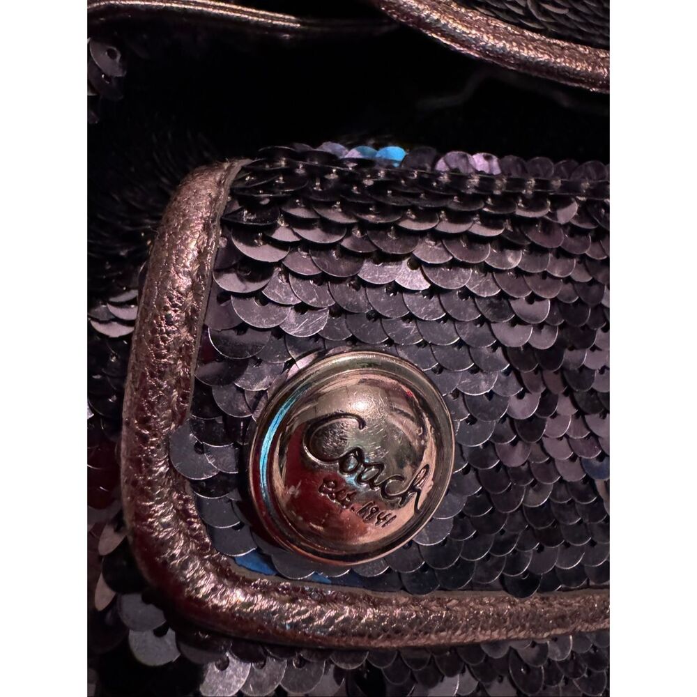 Coach vintage spotlight blue sequin Backpack minibag shoulder bag Y2K VTG - Picture 7 of 16